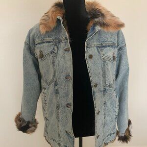 Faux Fur Lined Denim Jacket